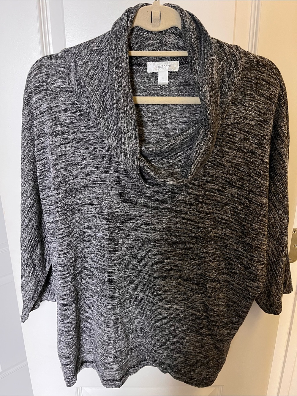 dressbarn Heathered Gray Cowl Neck Sweater